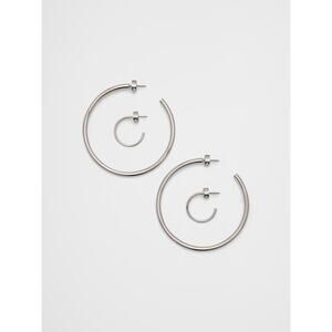 Banana Republic Basic Hoop Earrings - One Size Silver